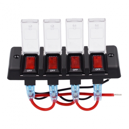 4-voudig 12 Volt schakelpaneel met LED indicatie