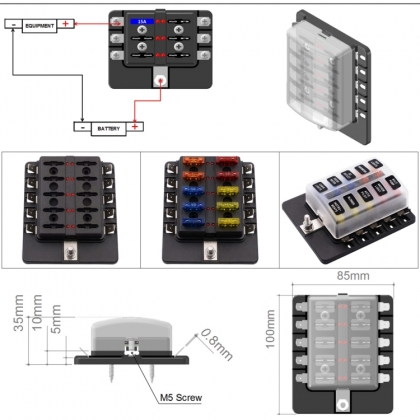 10 WAY CIRCUIT FUSEBOX