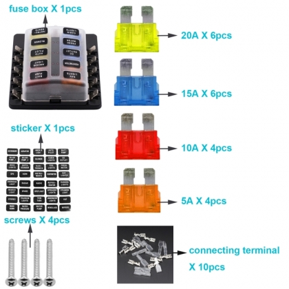 10 WAY CIRCUIT FUSEBOX