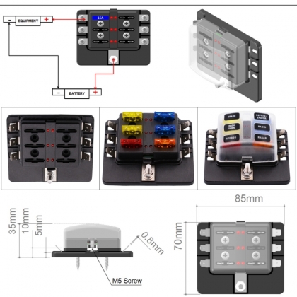 6 WAY CIRCUIT FUSEBOX