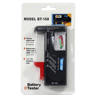 Universele Batterijtester voor 1.5V AAA, AA, C, D en 9V batterijen