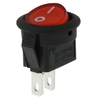 MINIATUUR WIPSCHAKELAAR ON/OFF 3A 250VAC ROOD