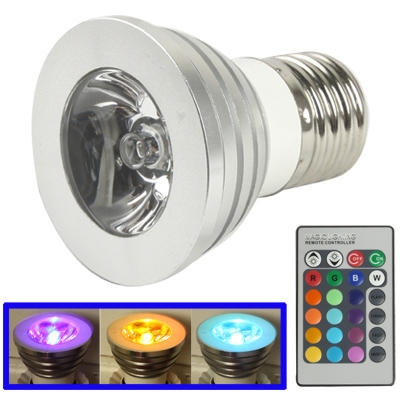 3W RGB Flash LED Lamp + Afstandsbediening