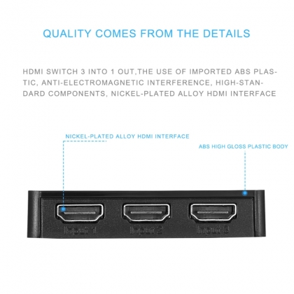 3-voudige 4K HDMI V1.3 switch met afstandsbediening