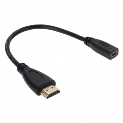 Verloopsnoer HDMI Male - Micro HDMI Female 20cm zwart
