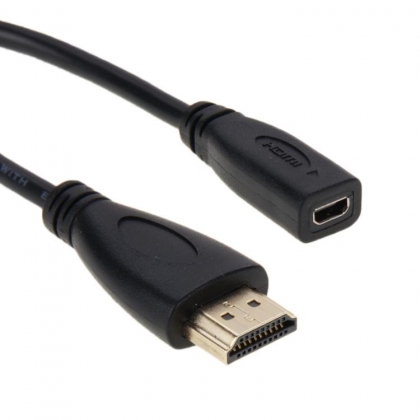 Verloopsnoer HDMI Male - Micro HDMI Female 20cm zwart