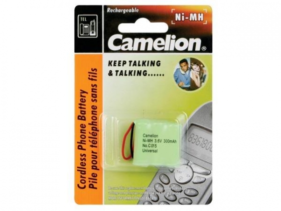 NiMH BATTERIJ VOOR DRAADLOZE TELEFOON 3.6V-300mAh (UNIVERSELE PLUG)