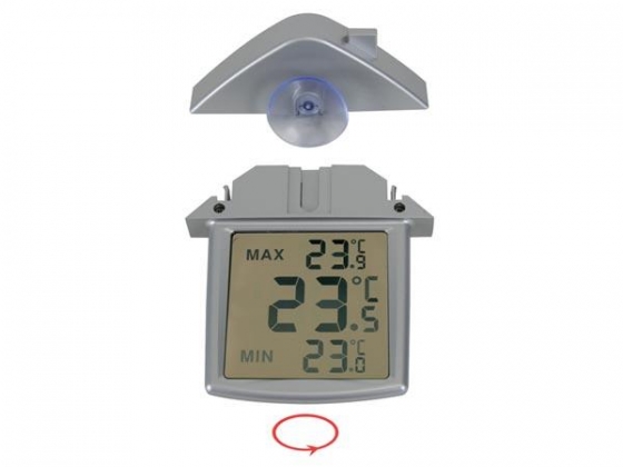 TRANSPARANTE RAAMTHERMOMETER MET MIN- EN MAXAANDUIDING