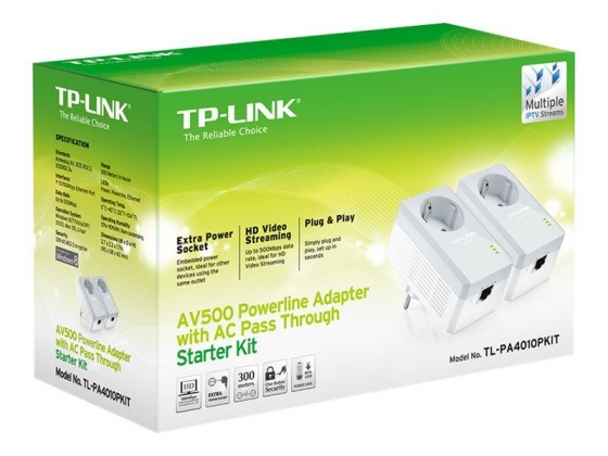 Powerline Adapter Netwerkset 600Mbps AC Pass Through