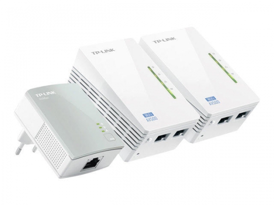 2-Poorts Wifi Powerline Adapter TRIPLE Netwerkset 500Mbps