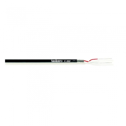 Microfoonkabel op Haspel 2x 0.08 mm² 100 m Zwart