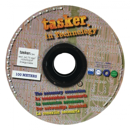 Stroomkabel 2x 0.75 mm² 100 m Zwart