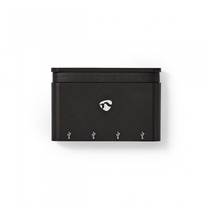 USB Multi-Port Adapter | USB 3.2 Gen 1 | USB-C™ Male | 4x USB-A | Rond | Vernikkeld | Zwart | Window Box met Euro Lock