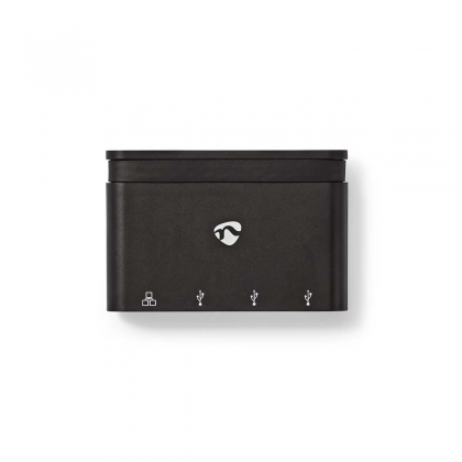 USB-Adapter | USB 3.1 | USB Type-C™ | 1x RJ45 / 3x USB Type-A | Vernikkeld | Zwart | Window Box met Euro Lock