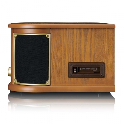Houten retro platenspeler met Bluetooth® AM/FM-radio USB-codering CD-speler cassettespeler en ingebouwde luidsprekers