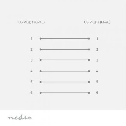 Telecomkabel | RJ11 Male | RJ11 Male | 10.0 m | Kabel design: Plat | Goud Verguld | Kabeltype: RJ11 | Wit | Doos