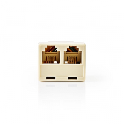 Telecom-Wandcontactdoos | Type Aansluiting: RJ11 | RJ11 Female | 2x RJ11 (4/6) Female | Splitter | ABS | Ivoor