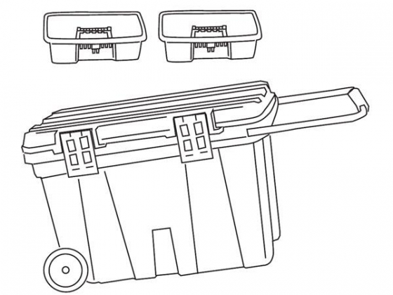 TAYG - Gereedschapskoffer - op Wieltjes - 775 x 472 x 493 mm - met Inlegbak - 180 L