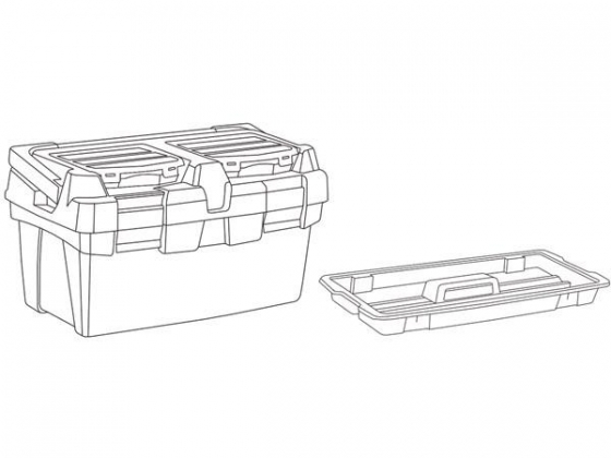 TAYG - Gereedschapskoffer - 600 x 305 x 295 mm - met Inlegbak & 2 Sorteerdozen - 53,9 L