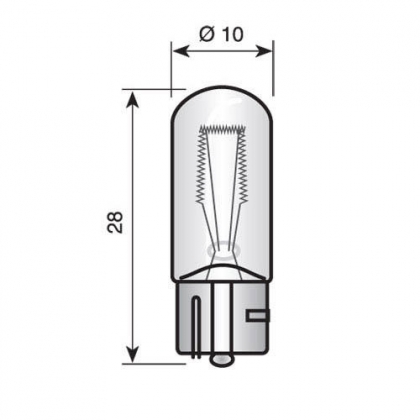 WEDGELAMPJE 12V / 170mA / T10