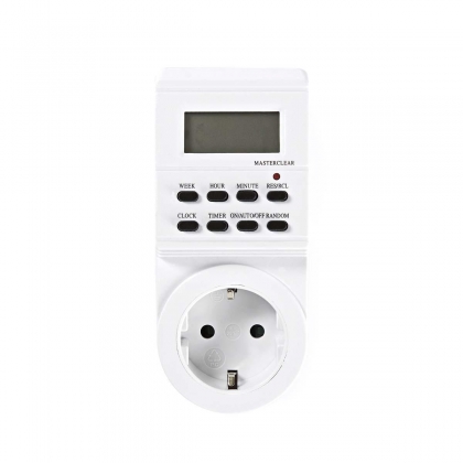 Timer | Digitaal | Binnenshuis | AC 230 V | Stroomkabel zijde B: Randaarde stekker / Type F (CEE 7/7) | 3600 W | Schakelcycli: 1 min | IP20