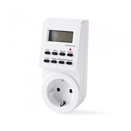 Timer | Digitaal | Binnenshuis | AC 230 V | Stroomkabel zijde B: Randaarde stekker / Type F (CEE 7/7) | 3600 W | Schakelcycli: 1 min | IP20
