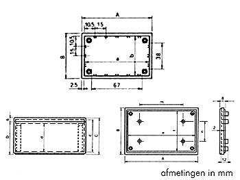 COVER BEHUIZING - GRIJS 85 x 56 x 41.4mm