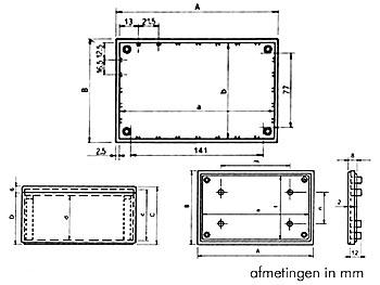 COVER BEHUIZING - GRIJS 160 x 96 x 66.9mm