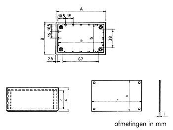 PLASTIC OPTATIVE BEHUIZING - PETROLEUMBLAUW 85.0 x 56.0 x 35.5mm