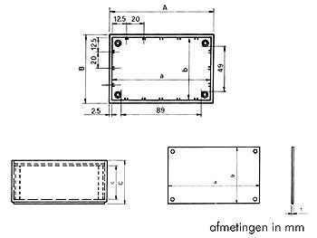 PLASTIC OPTATIVE BEHUIZING - PETROLEUMBLAUW 110.0 x 70.0 x 48.0mm