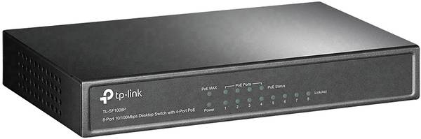 8-Poorts Gigabit Desktop Switch met 4-Poorten PoE TL-SG1008P