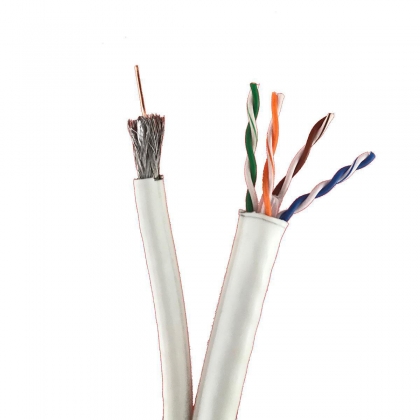 CAT6 UTP / COAX-18 Gecombineerde Installatiekabel Wit Eca 20 m