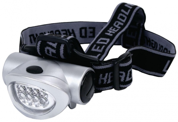 Hoofdlamp 10 LED Zilver / Zwart