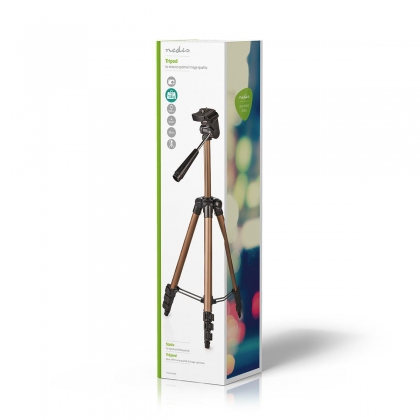 Statief | Maximaal draagvermogen: 1.5 kg | Minimale werkhoogte: 35.0 cm | Maximale werkhoogte: 106.0 cm | 3 Segmenten | Pan & Tilt | Inclusief reistas | ABS / Aluminium | Brons / Zilver