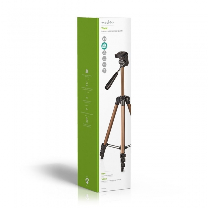 Statief | Maximaal draagvermogen: 1.5 kg | Minimale werkhoogte: 35.0 cm | Maximale werkhoogte: 106.0 cm | 3 Segmenten | Pan & Tilt | Inclusief reistas | ABS / Aluminium | Brons / Zilver