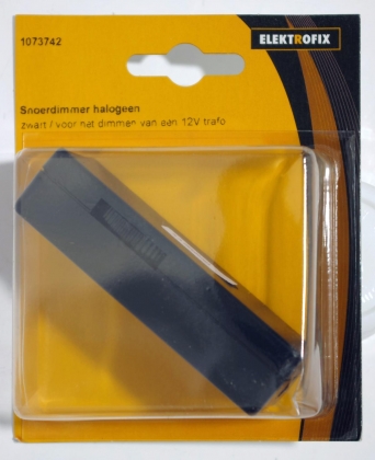 Snoerdimmer t.b.v. 12 volt halogeen zwart