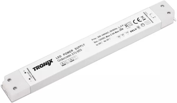 Tronix 215-005 Platte LED voeding 12V DC 30W Slimline