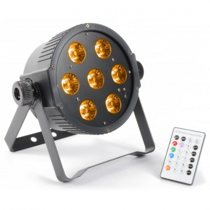 FlatPAR 7x 15W RGBAW LED's DMX IR