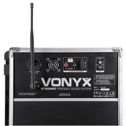 ST100 MK2 Mobiele geluidsinstallatie 8" BT/CD/MP3/UHF