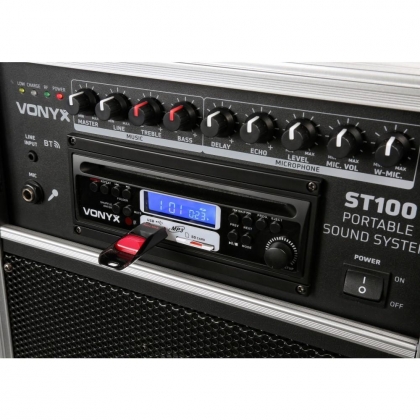 ST100 MK2 Mobiele geluidsinstallatie 8" BT/CD/MP3/UHF
