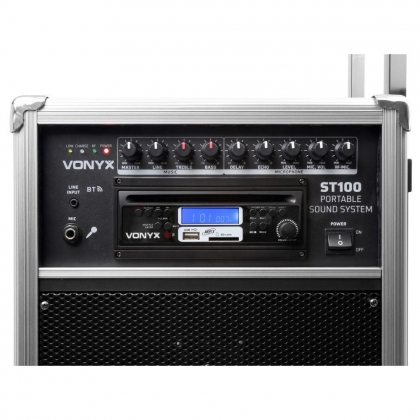 ST100 MK2 Mobiele geluidsinstallatie 8" BT/CD/MP3/UHF