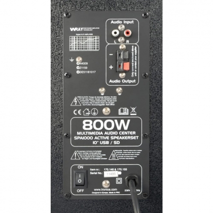 SPA1000Y PA Actieve Speakerset 10" SD/USB/MP3