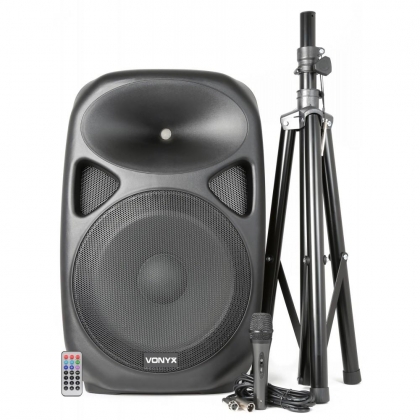 SPS152 Actieve Speaker 15" SD/USB/MP3/BT met Standaard