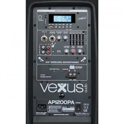 Mobiele Geluidsinstallatie 12" 2VHF MP3 BT