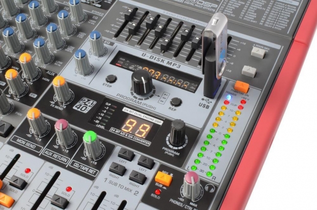 PDM-S1203 Stage Mixer 12-Kanaals DSP/MP3- USB IN/UIT