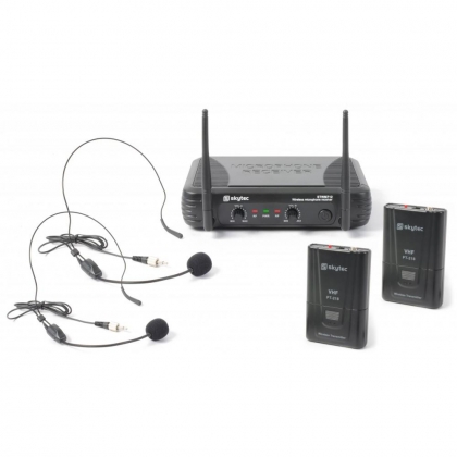 2-kanaals VHF Draadloos Microfoonsysteem met headsets