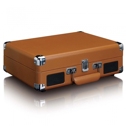 Koffer platenspeler met 2 ingebouwde speakers Bruin