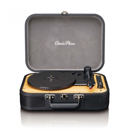 Retro Bluetooth® platenspeler met ingebouwde luidsprekers Zwart