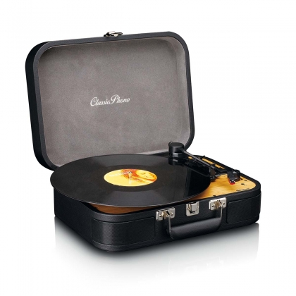 Retro Bluetooth® platenspeler met ingebouwde luidsprekers Zwart