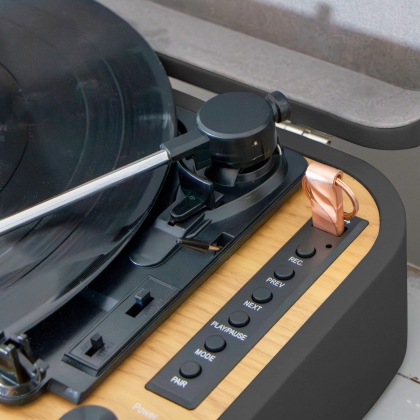 Retro Bluetooth® platenspeler met ingebouwde luidsprekers Zwart